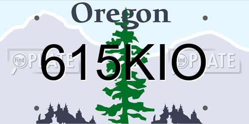 615KIO Oregon License Plate