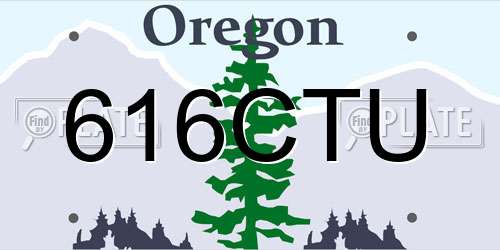 616CTU Oregon License Plate