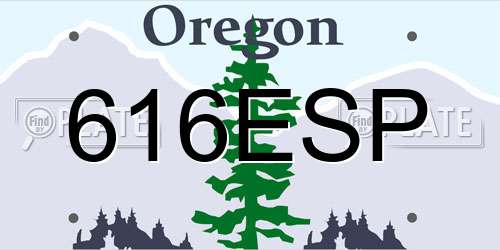 616ESP Oregon License Plate
