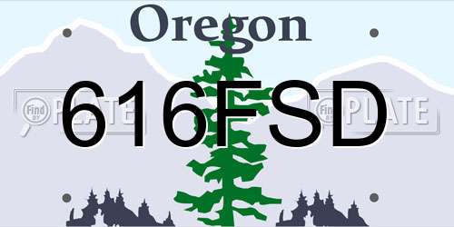 616FSD Oregon License Plate