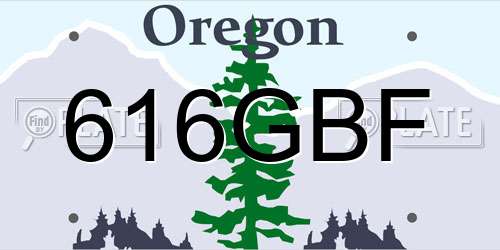 616GBF Oregon License Plate