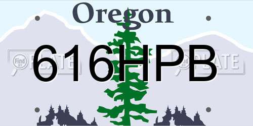616HPB Oregon License Plate
