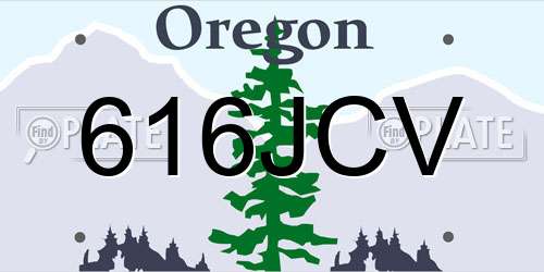 616JCV Oregon License Plate