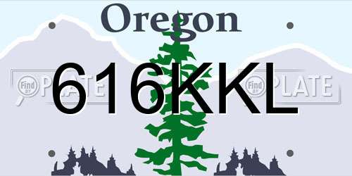 616KKL Oregon License Plate