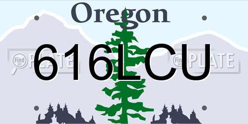 616LCU Oregon License Plate