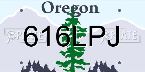 616LPJ Oregon License Plate