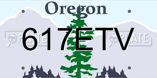 617ETV Oregon License Plate