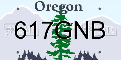 617GNB Oregon License Plate