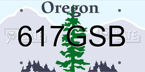 617GSB Oregon License Plate