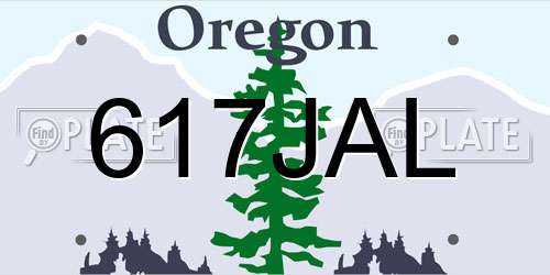 617JAL Oregon License Plate