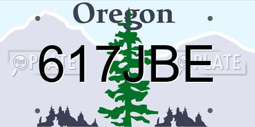 617JBE Oregon License Plate