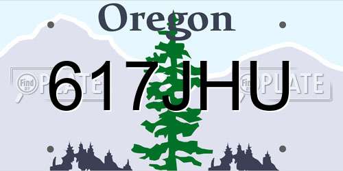 617JHU Oregon License Plate