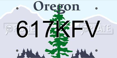 617KFV Oregon License Plate