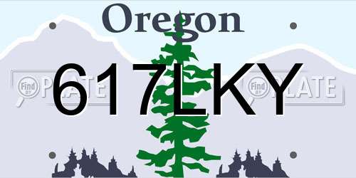 617LKY Oregon License Plate