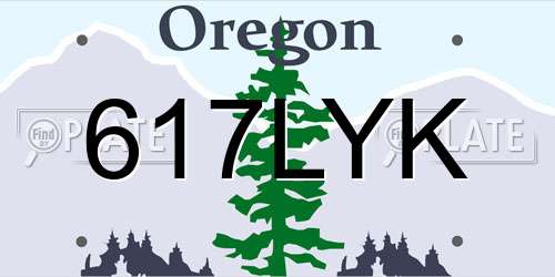 617LYK Oregon License Plate