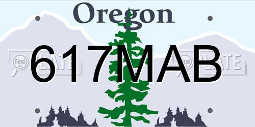 617MAB Oregon License Plate