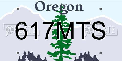 617MTS Oregon License Plate