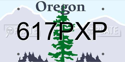 617PXP Oregon License Plate
