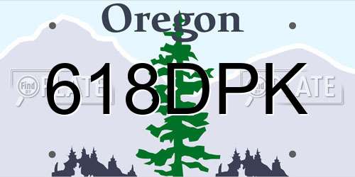 618DPK Oregon License Plate