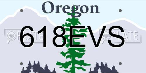 618EVS Oregon License Plate