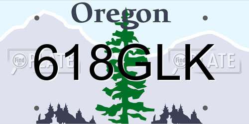 618GLK Oregon License Plate