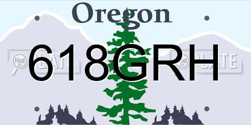 618GRH Oregon License Plate