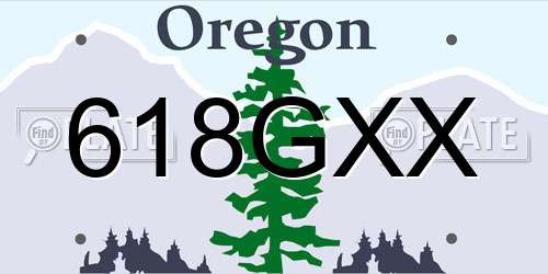 618GXX Oregon License Plate