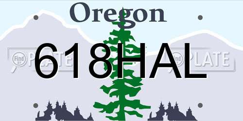 618HAL Oregon License Plate