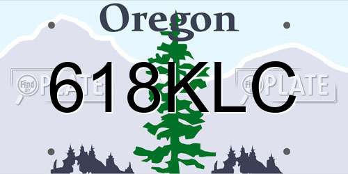 618KLC Oregon License Plate