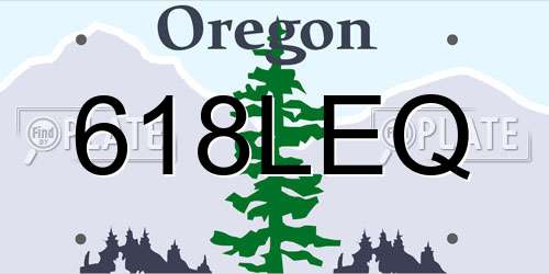 618LEQ Oregon License Plate