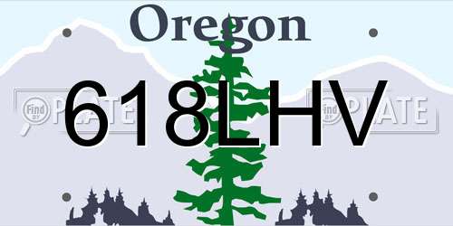618LHV Oregon License Plate