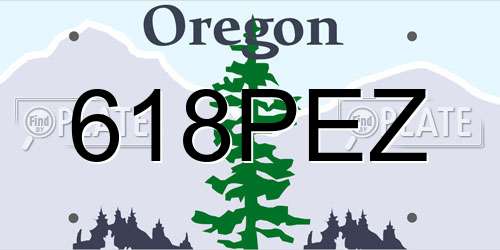 618PEZ Oregon License Plate
