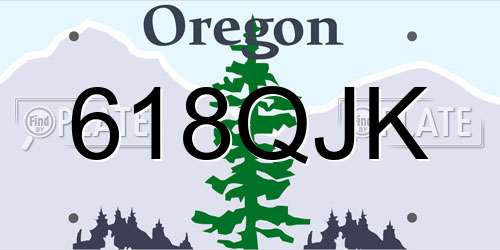 618QJK Oregon License Plate