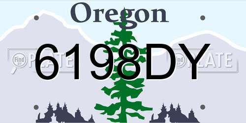 6198DY Oregon License Plate