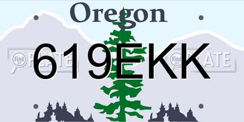 619EKK Oregon License Plate