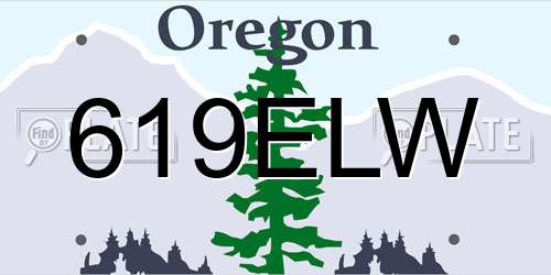 619ELW Oregon License Plate