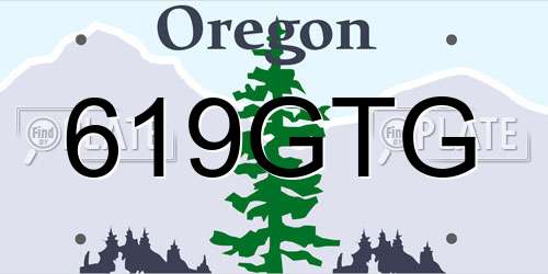 619GTG Oregon License Plate