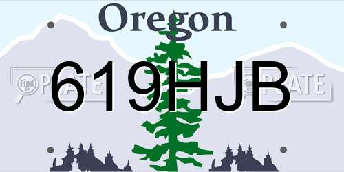 619HJB Oregon License Plate