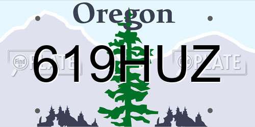 619HUZ Oregon License Plate