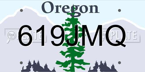 619JMQ Oregon License Plate