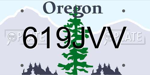 619JVV Oregon License Plate