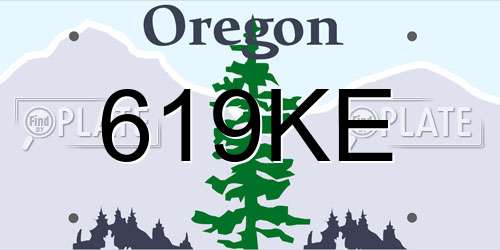 619KE Oregon License Plate