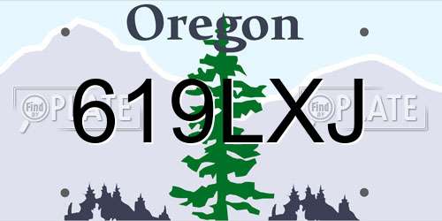 619LXJ Oregon License Plate
