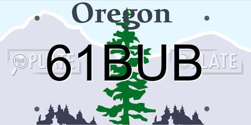 61BUB Oregon License Plate