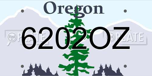 6202OZ Oregon License Plate