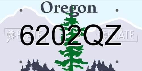 6202QZ Oregon License Plate