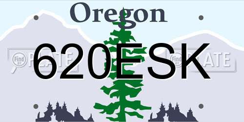 620ESK Oregon License Plate