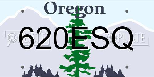 620ESQ Oregon License Plate