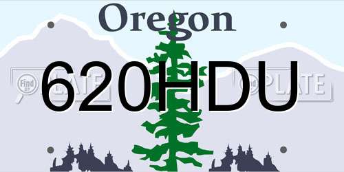 620HDU Oregon License Plate