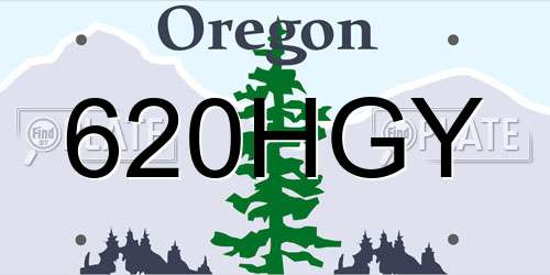 620HGY Oregon License Plate